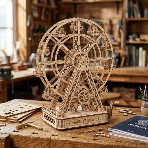 LINKOO vintage ferris wheel wooden model